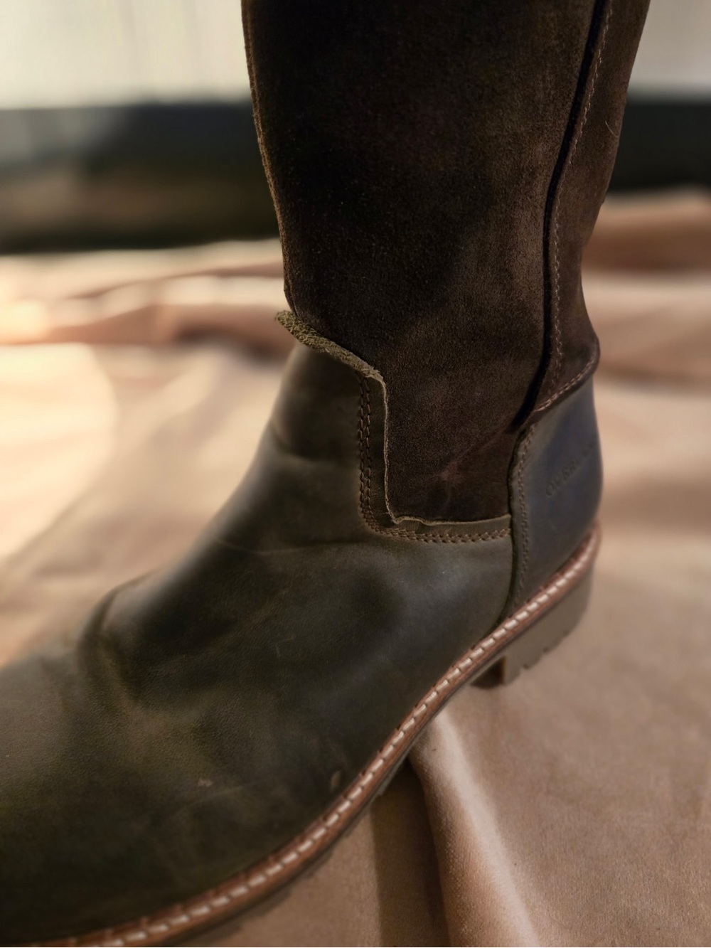 Overland Women’s Tall Leather & Suede Riding Boot — Dark Brown - Picture 6 of 11